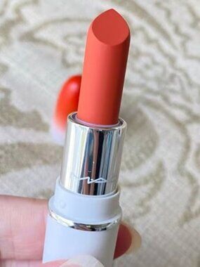 New MAC Powder kiss Lipstick~Orange Oddity~Mini Travel size 1.75 g/0.05 oz
